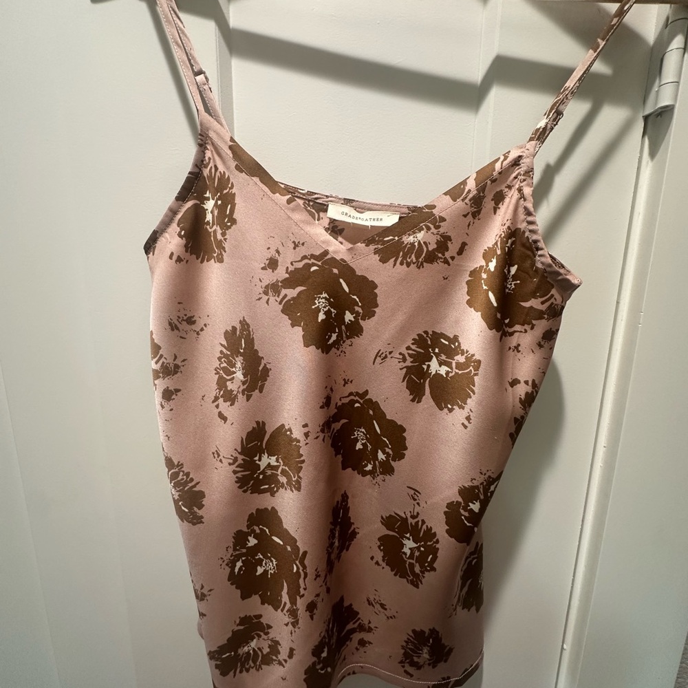 Floral Camisole in Pink and Brown
